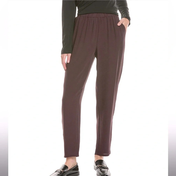 Eileen fisher 100% silk georgette crepe pants in excellent like-new condition - Picture 1 of 5